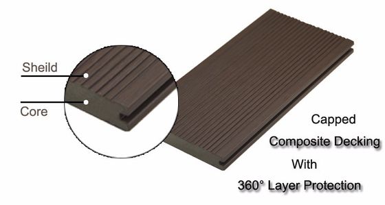 モダンデザイン グレー TAP GO 18mm 以上厚さの WPC 外壁複合デッキ
